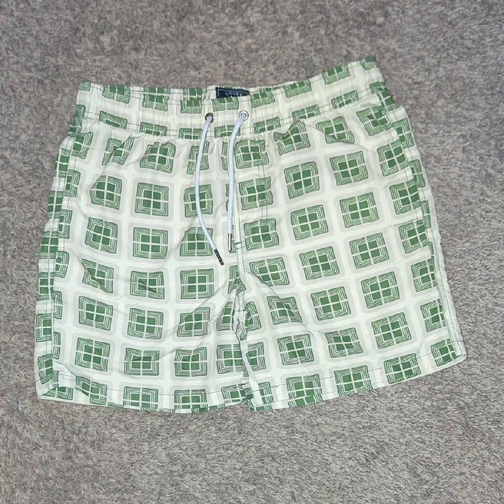Patterned Green Men's Athletic Shorts
